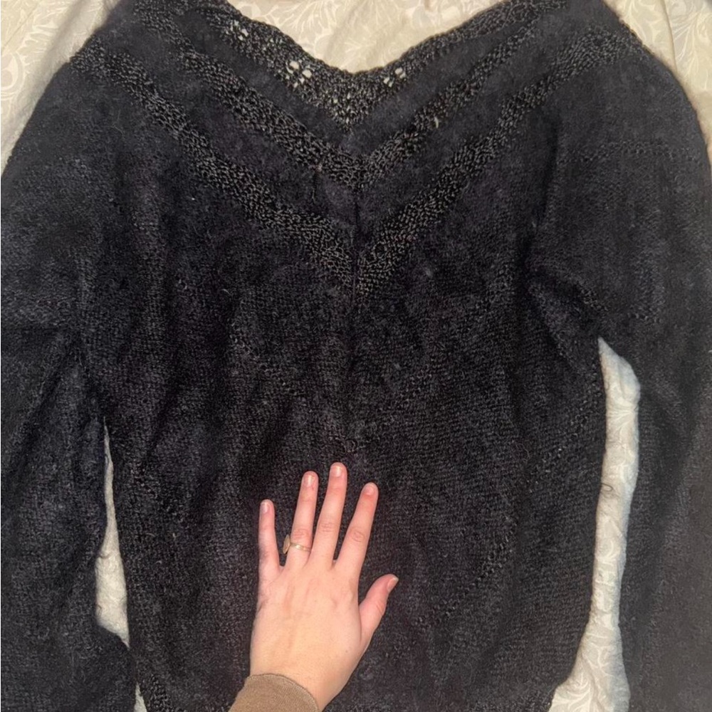 Unreal Fur Black V-Neck Sweater